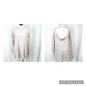 Free People Beach Long Sleeve Cutout Back Lavender Oversized Swingy Top Small